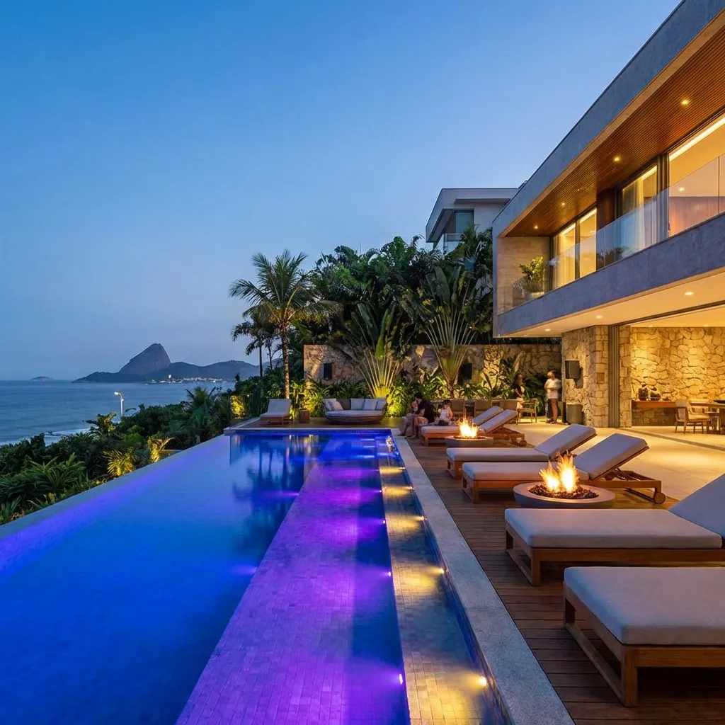 Área externa de cobertura com automação